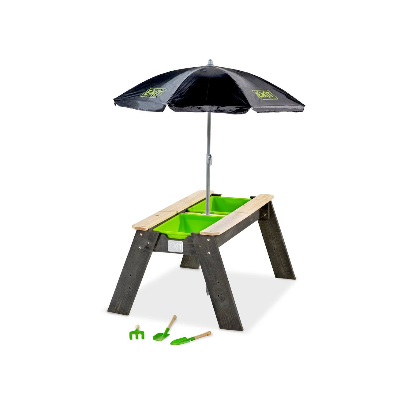 Table D'activités Sable Et Eau Avec Ombrelle - Aksent Gris