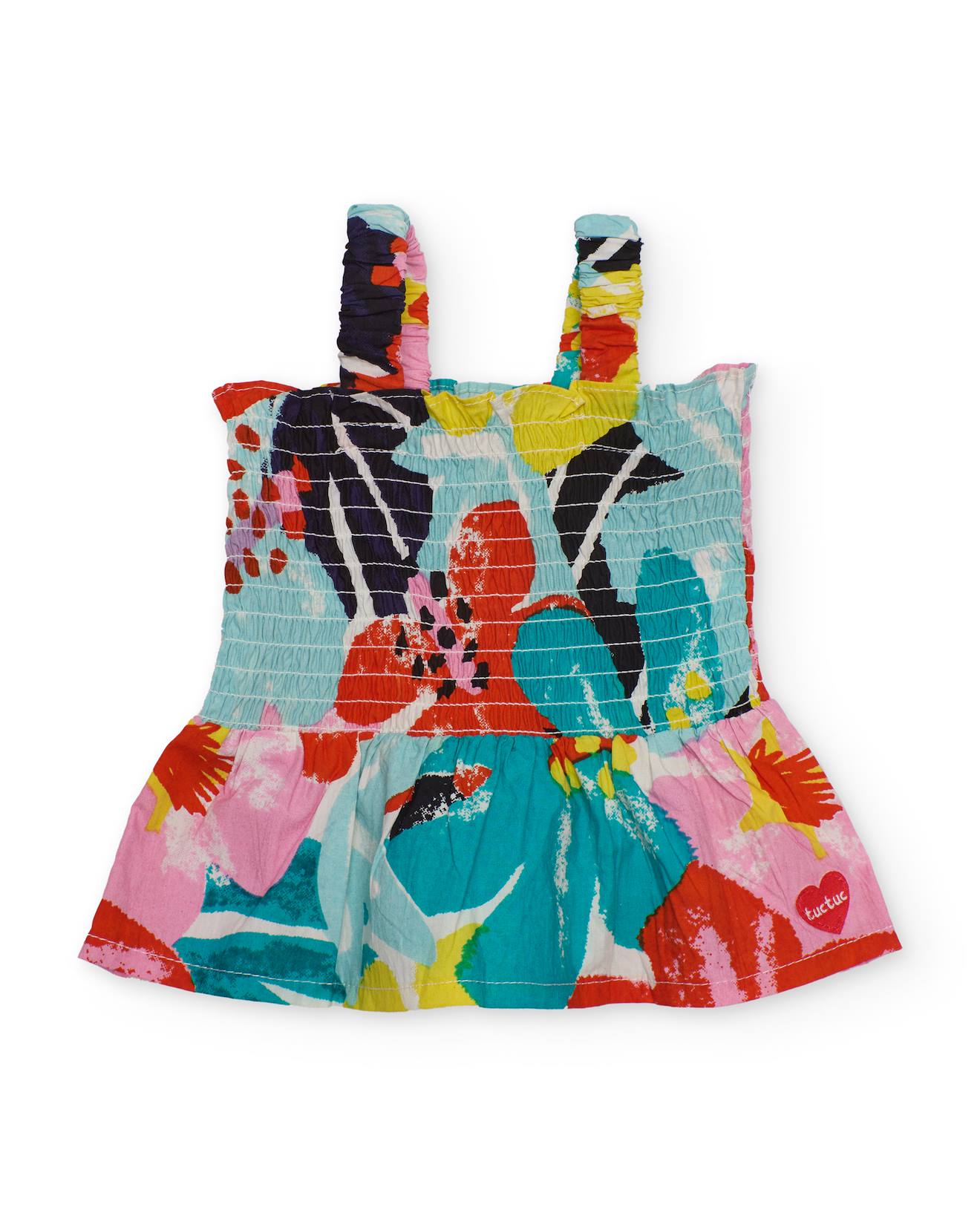 Top Fille En Tissu À Bretelles Multicolore
