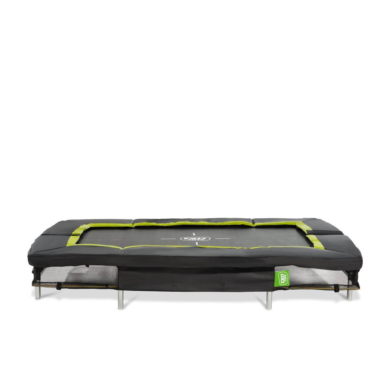 Trampoline Enterré Rectangulaire Pour Sauts Sportifs Et Intégration Discrète Au Jardin Noir