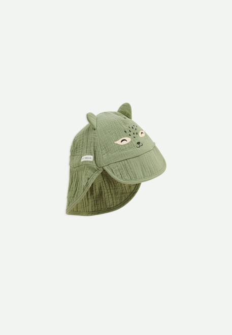 Bébé-Accessoires-Casquette cache cou bébé en gaze de coton gabin