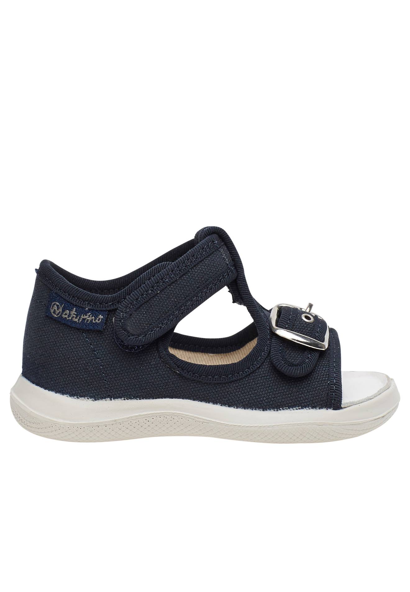 Sandales À Bout Ouvert « Open Toe » En Tissu Paros Bleu Foncé