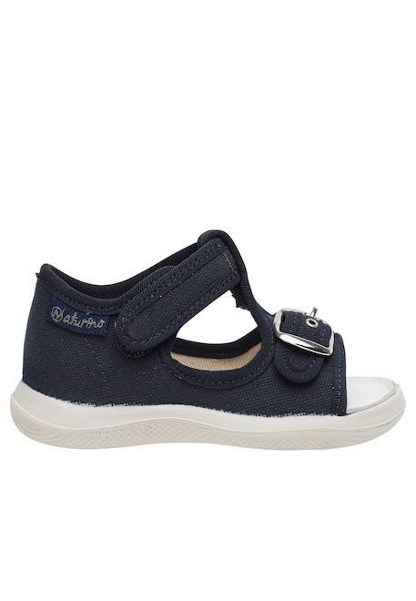 Sandales à bout ouvert « open toe » en tissu paros Bleu foncé- 1 - vertbaudet enfant 