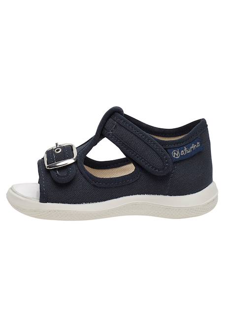 Sandales à bout ouvert « open toe » en tissu paros Bleu foncé- 3 - vertbaudet enfant 