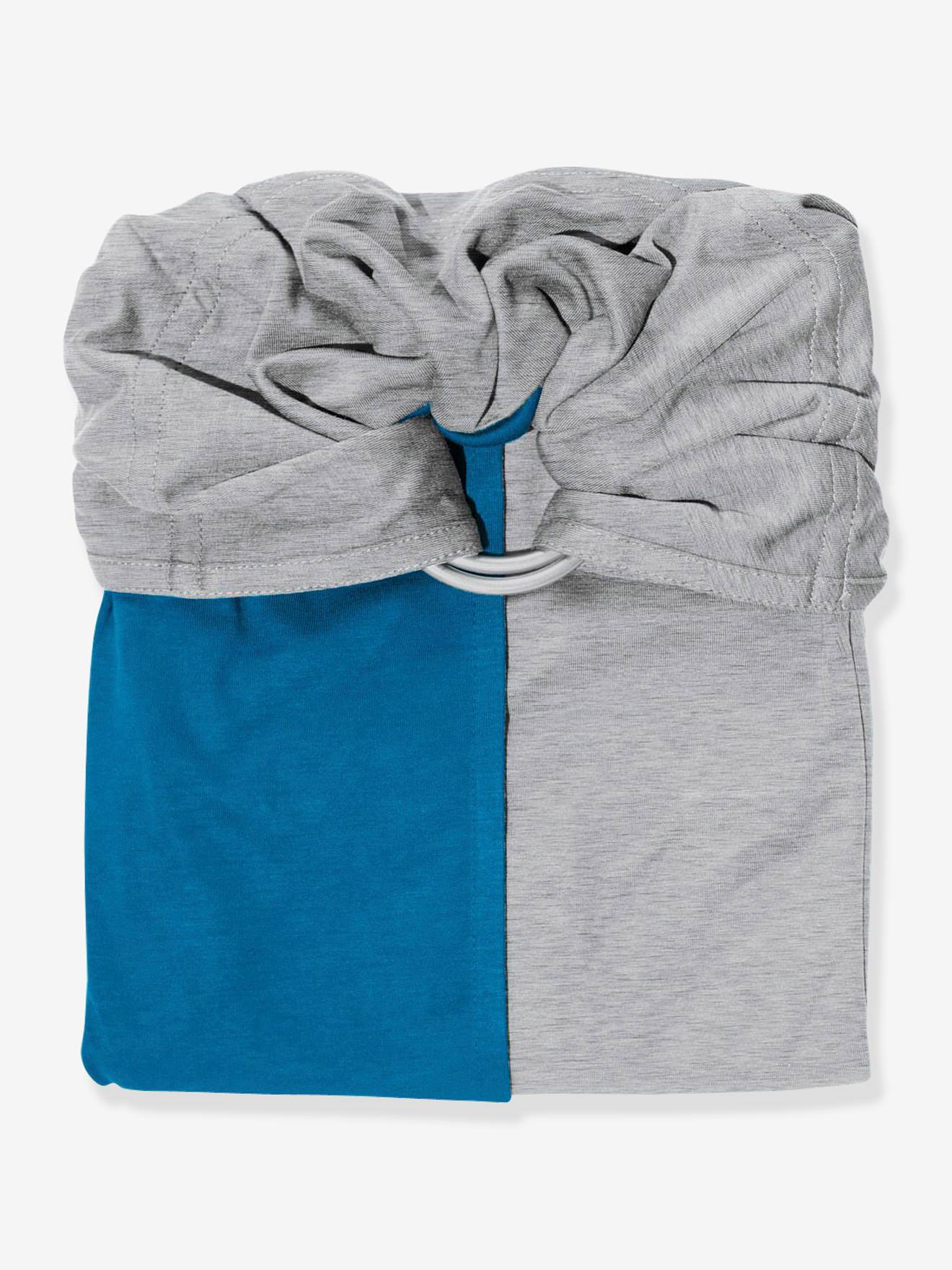 La petite écharpe sans nœud LOVE RADIUS gris chiné/bleu canard (Je Porte Mon Bebe) - Image 3