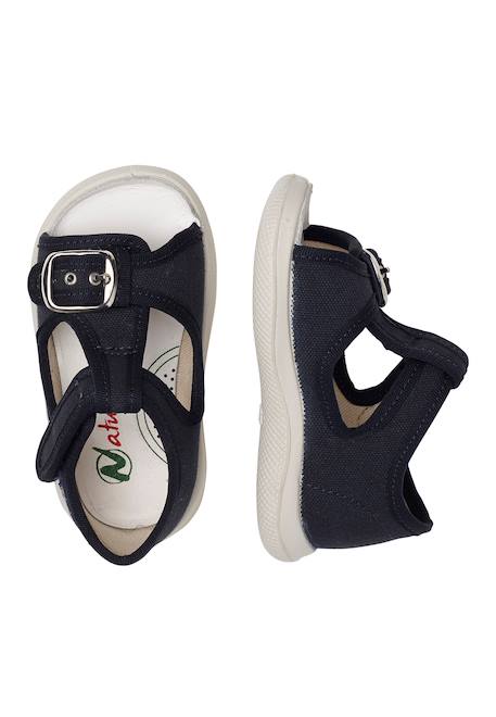 Sandales à bout ouvert « open toe » en tissu paros Bleu foncé- 4 - vertbaudet enfant 