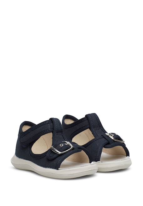 Sandales à bout ouvert « open toe » en tissu paros Bleu foncé- 2 - vertbaudet enfant 