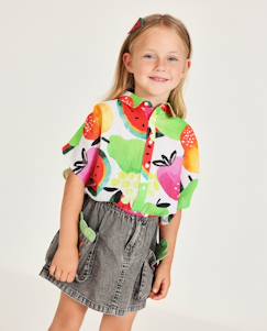 Jupe fille avec poches et broderies colorées  - vertbaudet enfant