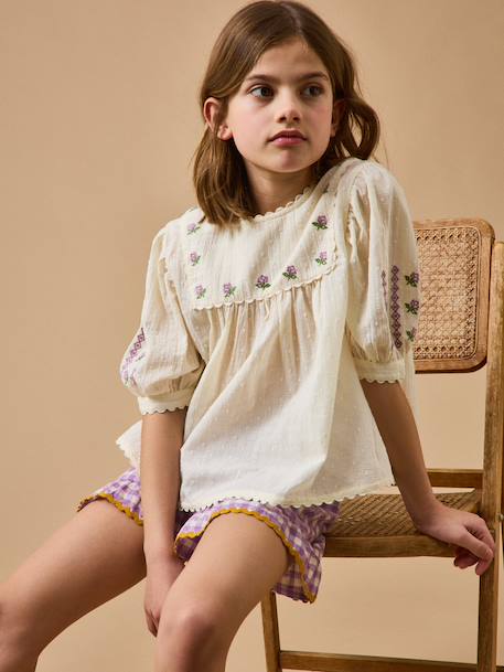 Fille-Blouse brodée fille - cyrillus x emile&ida