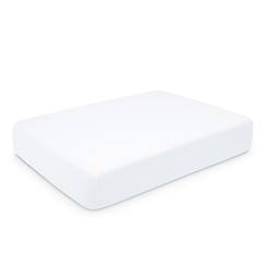 Drap housse en popeline de coton bio blanc  - vertbaudet enfant