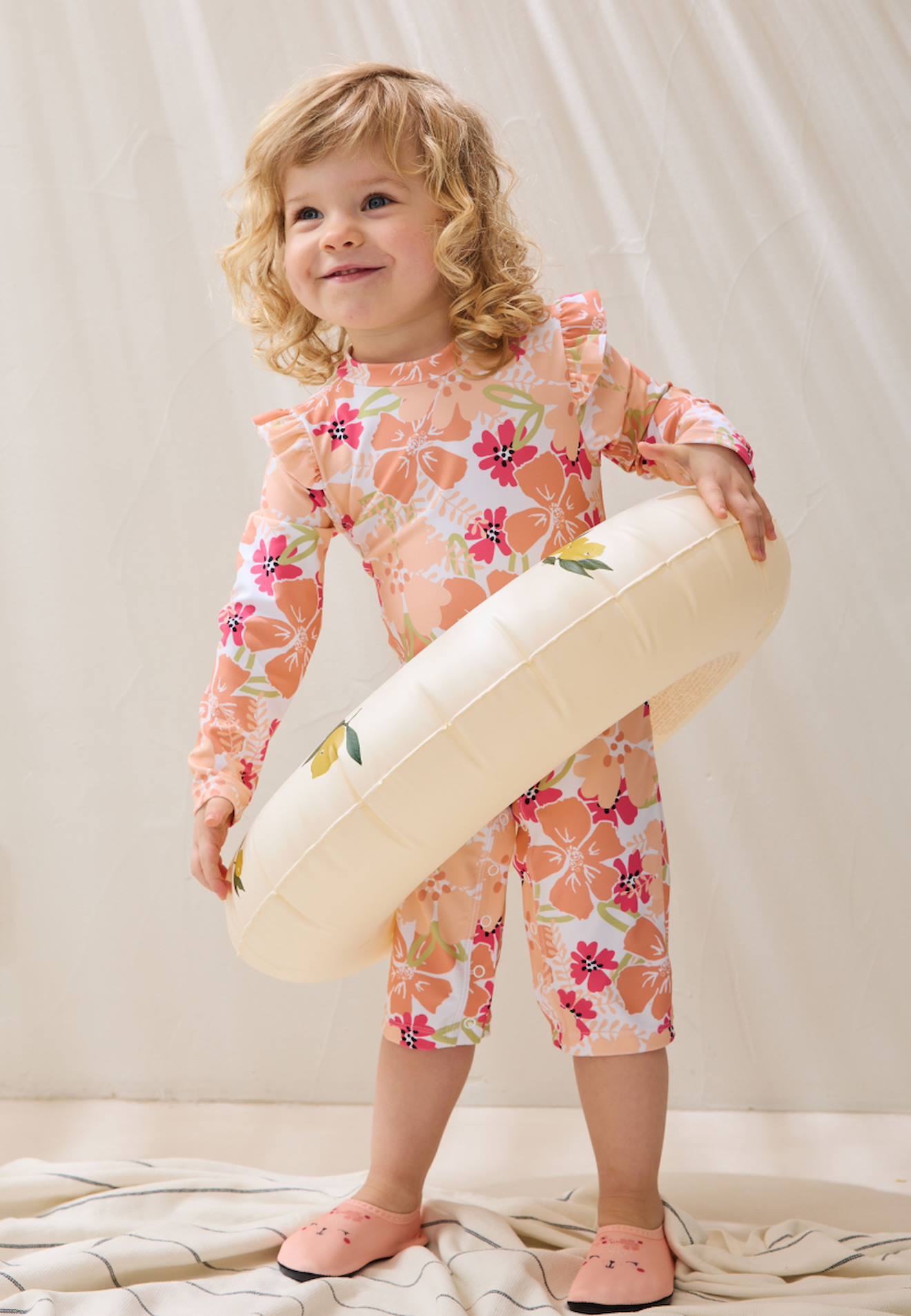Combinaison De Bain Bébé Manches Longues Protection Uv Rosara Peche