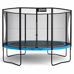 Jouet-Trampoline de jardin ø 430cm + filet de sécurité - punchi 430 bleu