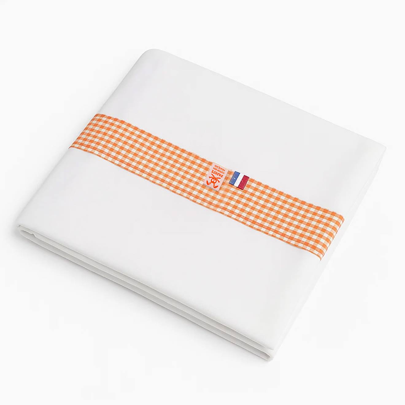 Drap Plat En Popeline De Coton Bio Blanc Blanc