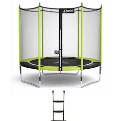 Jouet-Trampoline jardin ø 250?cm + filet + échelle - jumpi 250 - noir/vert