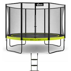 Jouet-Jeux de plein air-Trampoline de jardin ø 360cm + filet de sécurité + échelle - punchi 360 vert