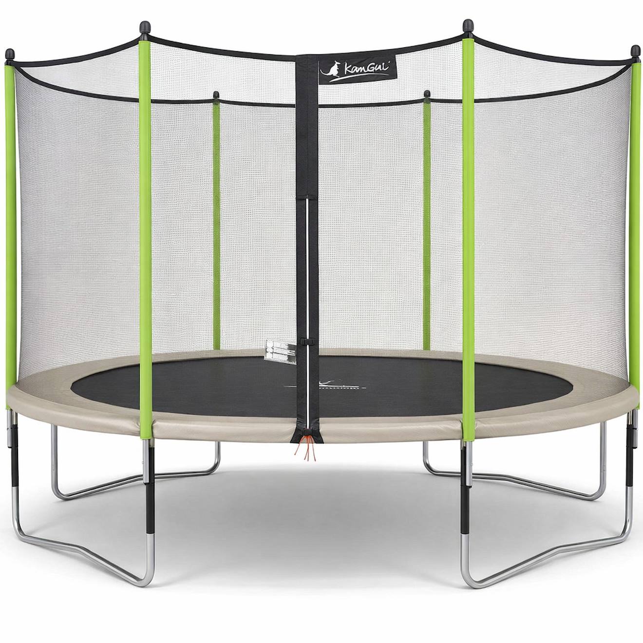 Trampoline Jardin Ø 360?cm + Filet De Sécurité - Jumpi 360 - Taupe/vert Taupe