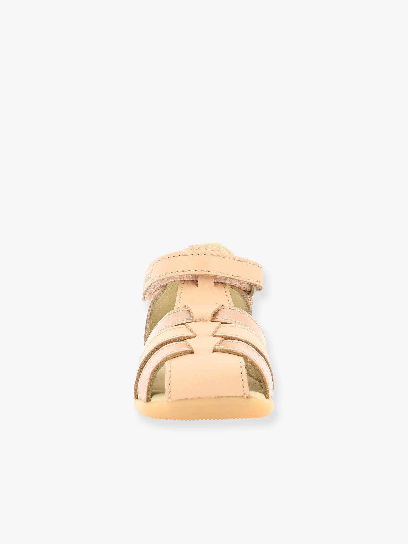 Sandales Cuir Bebe Fille Bigflo 2 Kickers Rose Metal Kickers