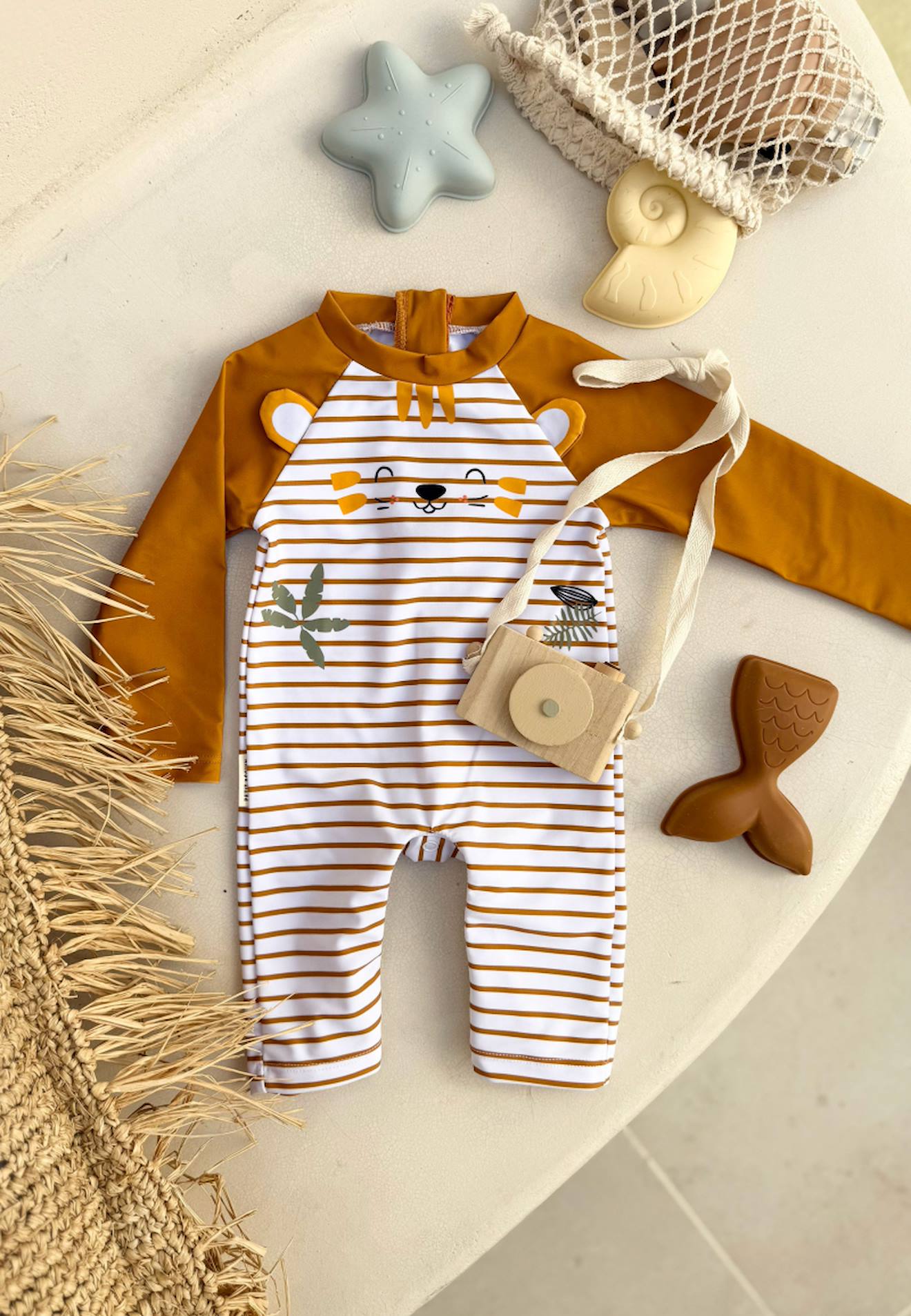 Combinaison De Bain Bébé Manches Longues Protection Uv Mio Camel