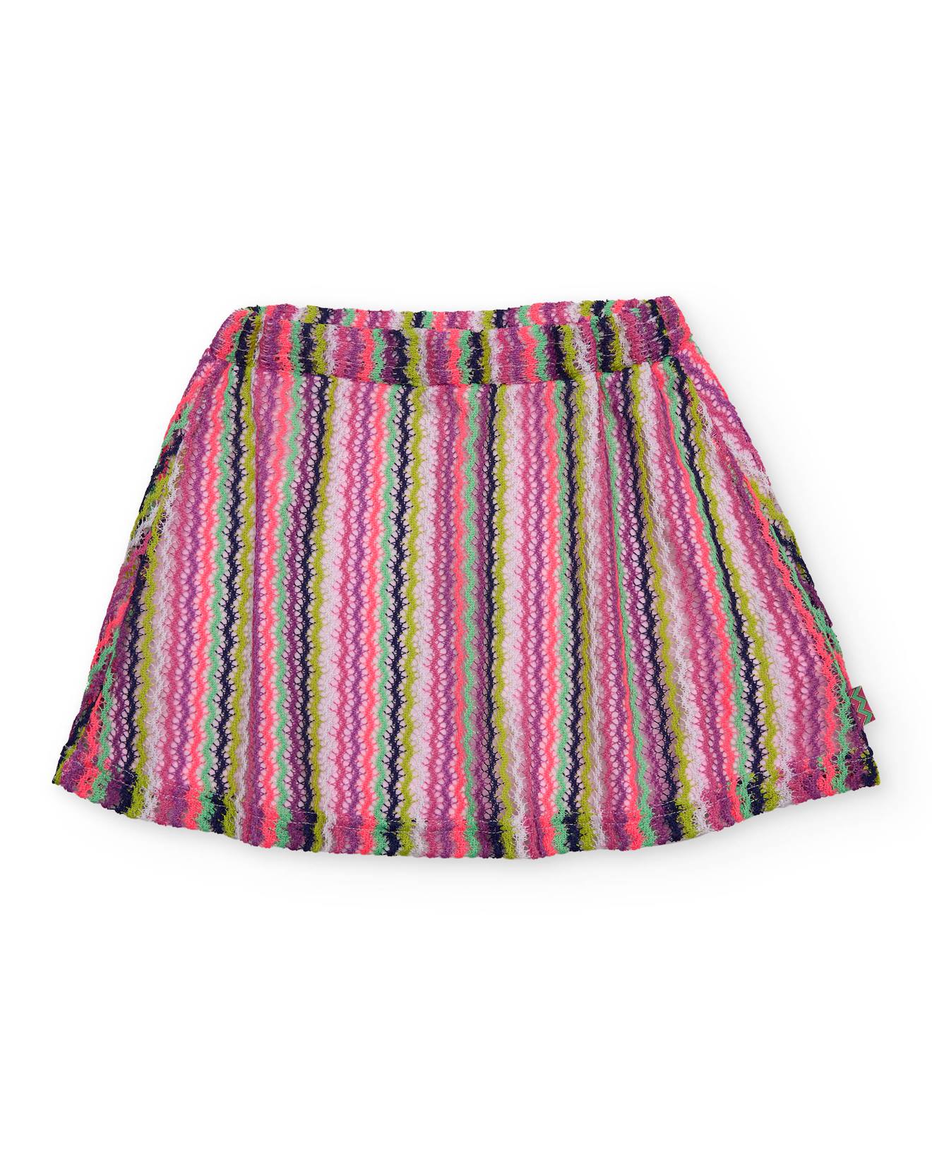 Jupe Fille En Maille Avec Rayures Ondules Rose 21 €