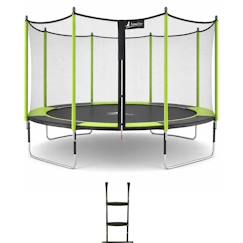 Jouet-Trampoline jardin ø 360?cm + filet + échelle - jumpi 360 - noir/vert