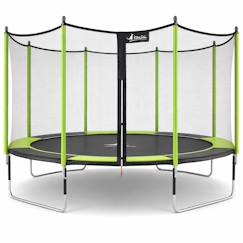 Jouet-Trampoline jardin ø 360?cm + filet de sécurité - jumpi 360 - noir/vert