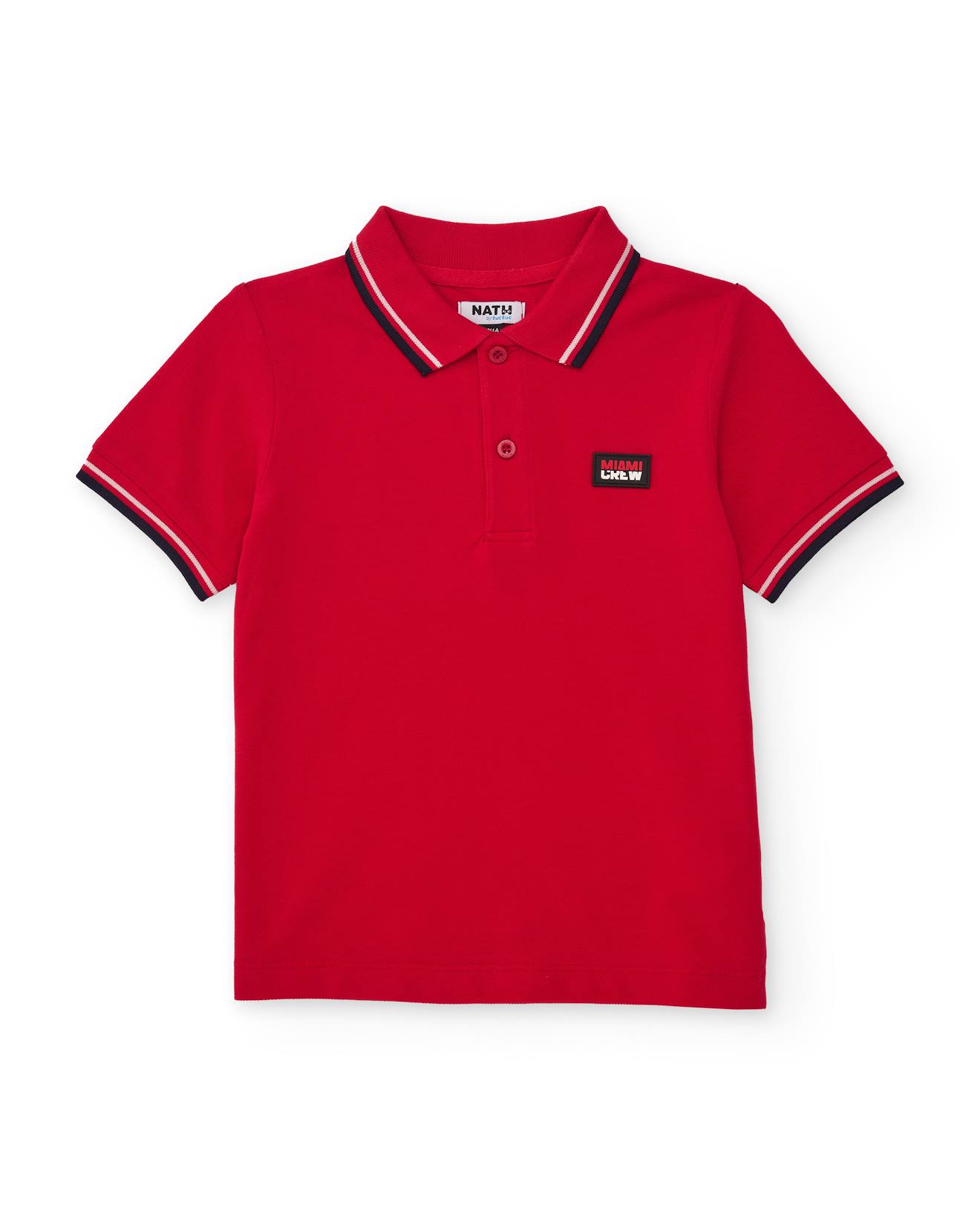 Polo Garon En Maille Avec Dtails Contrasts Rouge 12 €