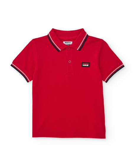 Polo garçon en maille avec détails contrastés  - vertbaudet enfant