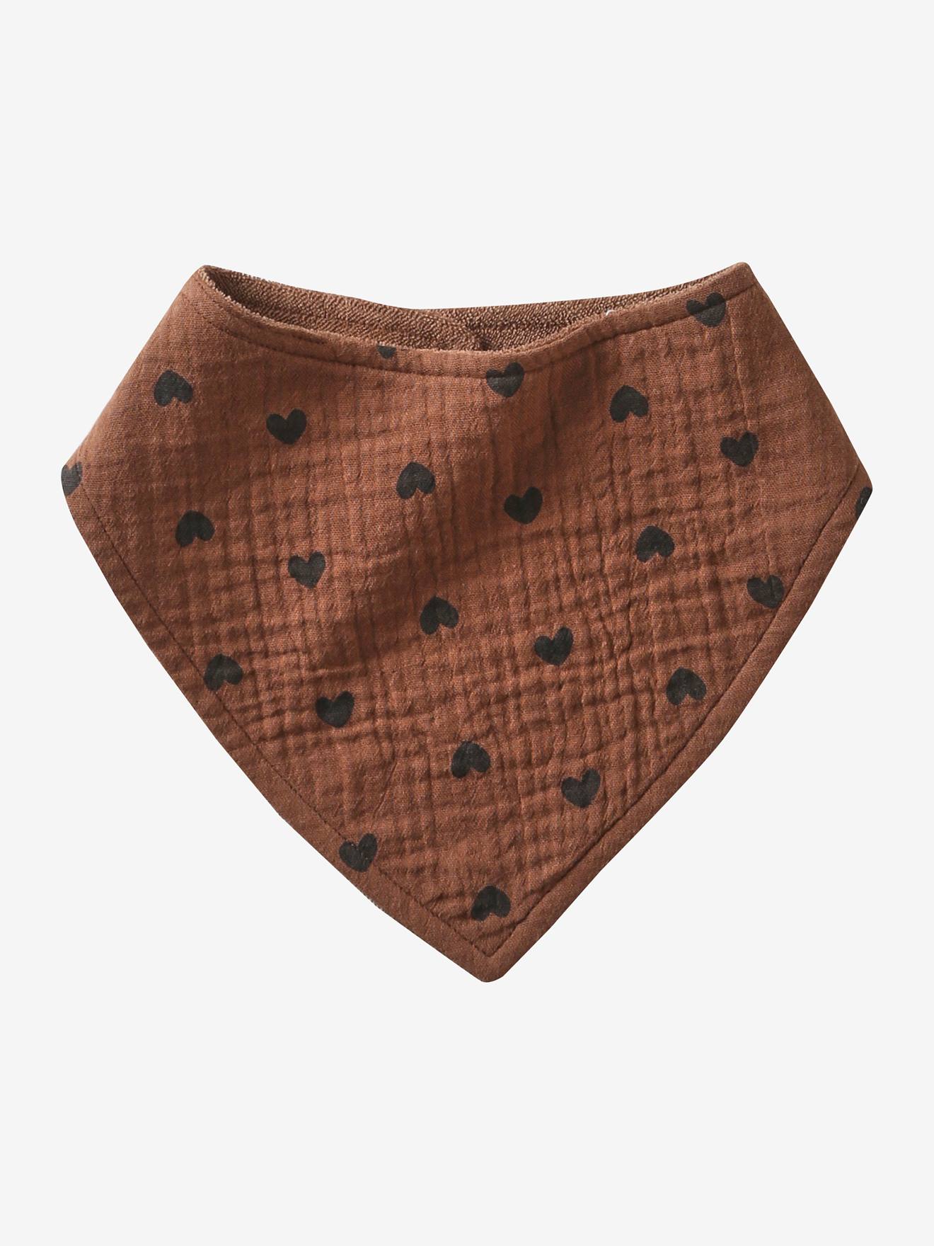 Lot 3 bavoirs bandanas en gaze de coton ficelle (Vertbaudet) - Image 1