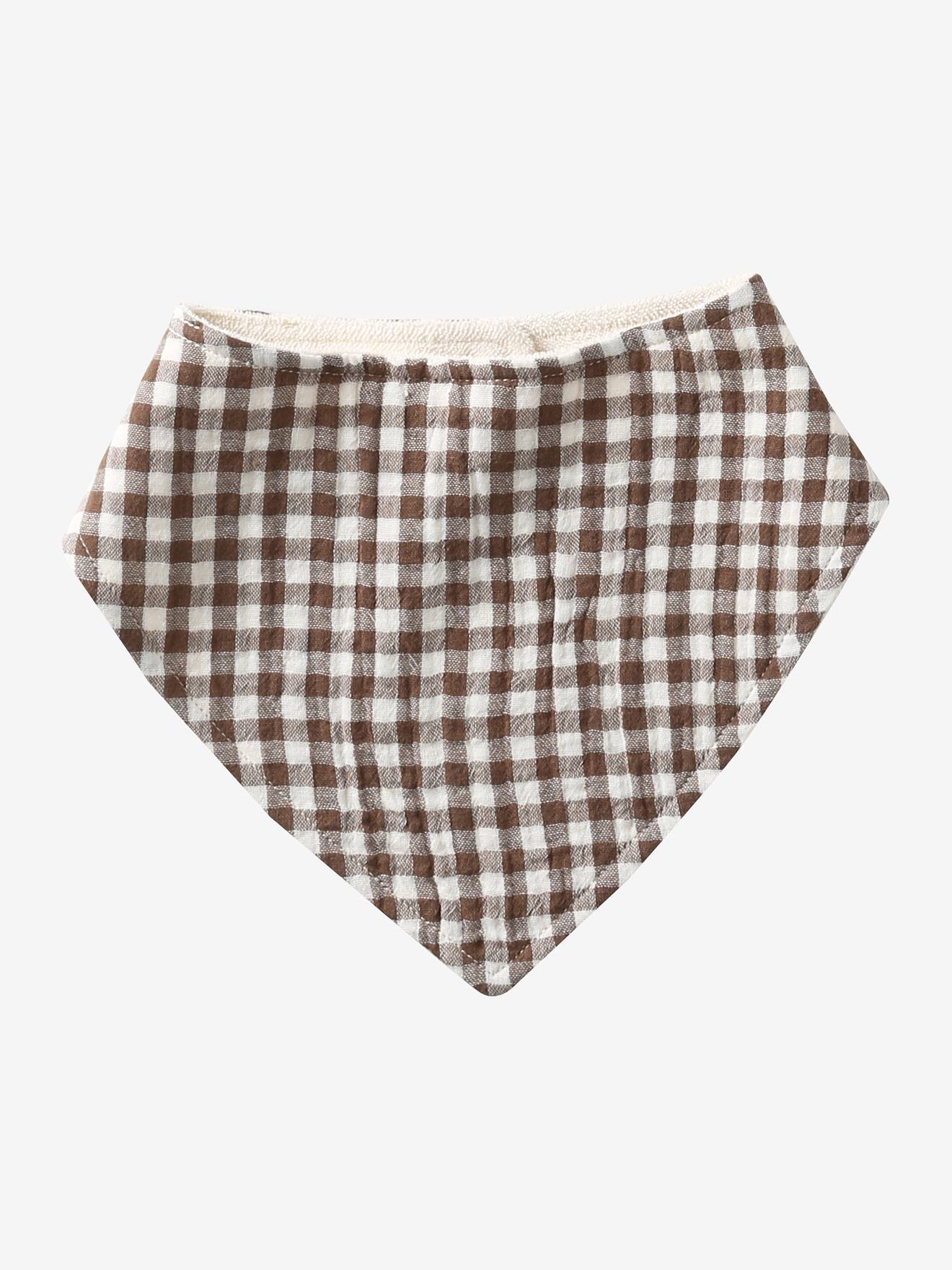 Lot 3 bavoirs bandanas en gaze de coton ficelle (Vertbaudet) - Image 2