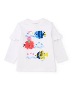 -T-shirt en maille pour fille avec appliqués en relief