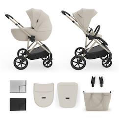 Puériculture-Poussette-Poussette évolutive 2 en 1 suspension améliorée pour enfants à 22 kg