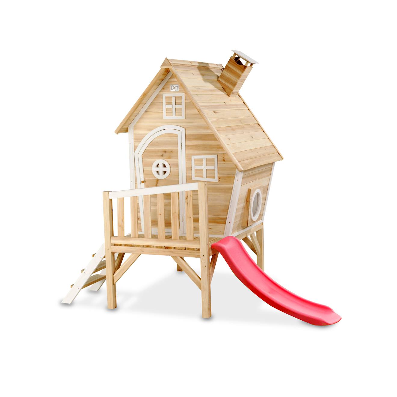Maisonnette En Bois Sur Pilotis Avec Toboggan - Fantasia 300 Naturel