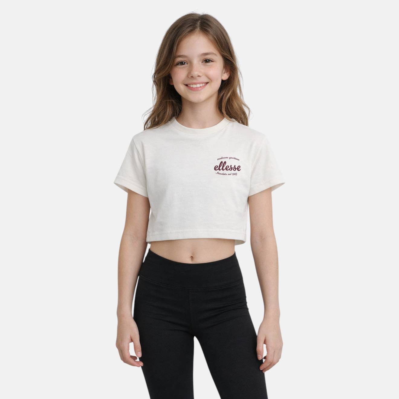 Top Manches Courtes Fille Avec Imprimé Blanc