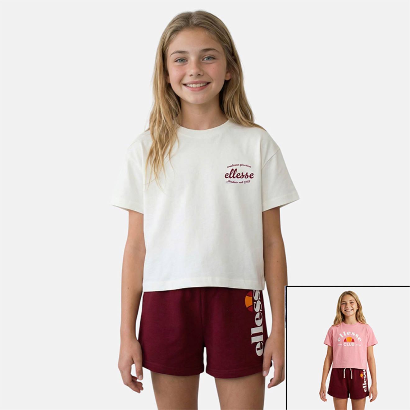 Pack De 2 T-shirts Et Short Fille Bordeaux