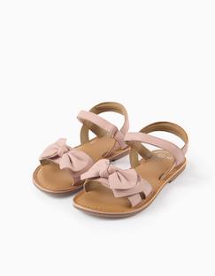 Chaussures-Sandales en cuir avec nœud décoratif