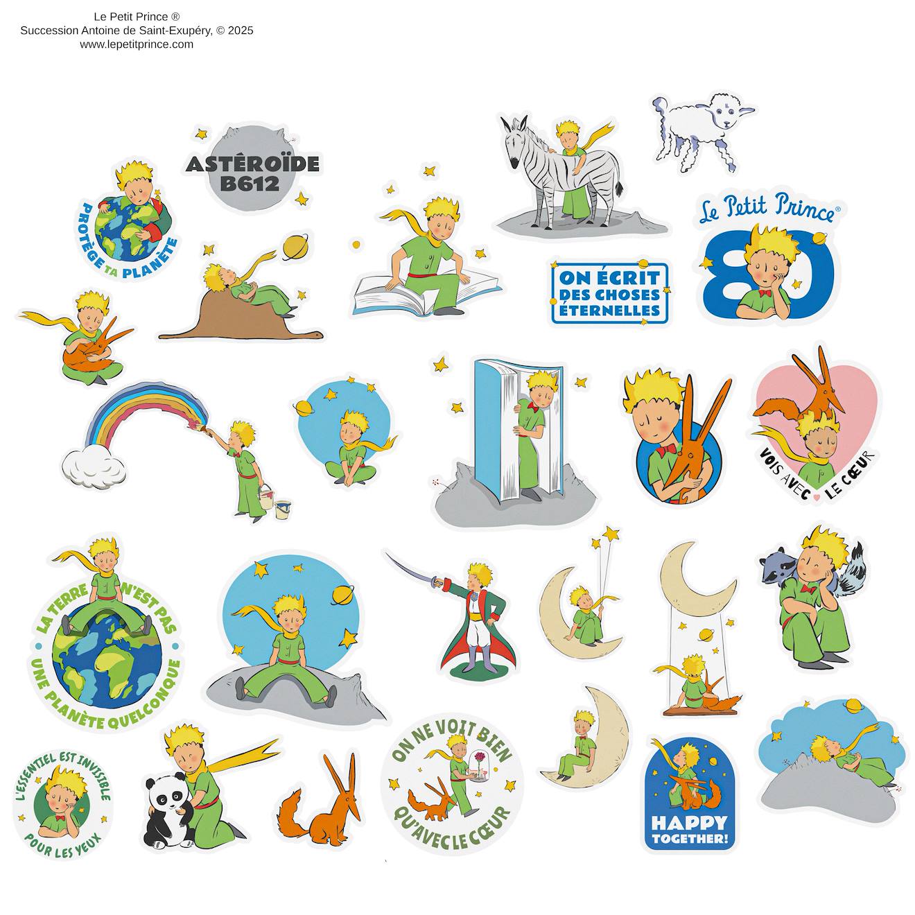 Autocollants Le Petit Prince Cosmique - Le Petit Prince Multicolore