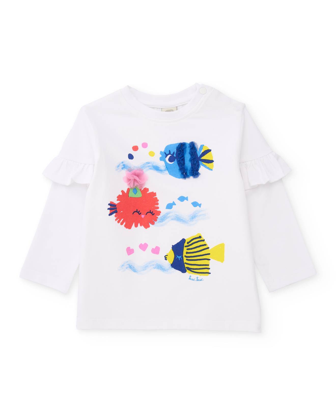 T-shirt En Maille Pour Fille Avec Appliqus En Relief Blanc 17 €