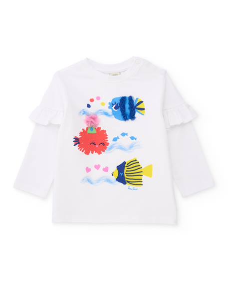 Bébé-T-shirt en maille pour fille avec appliqués en relief