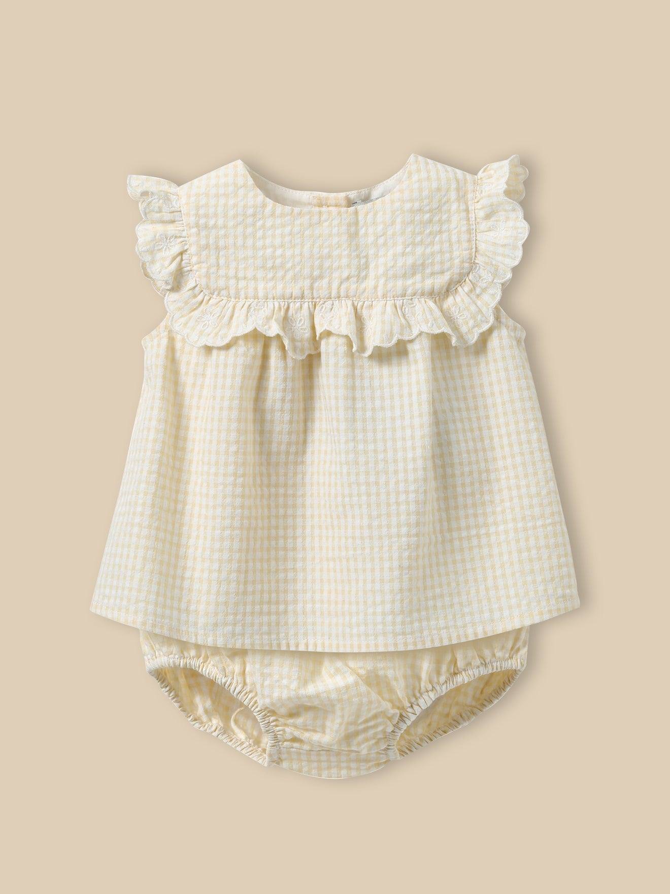 Ensemble Vichy Bébé Vichy Jaune