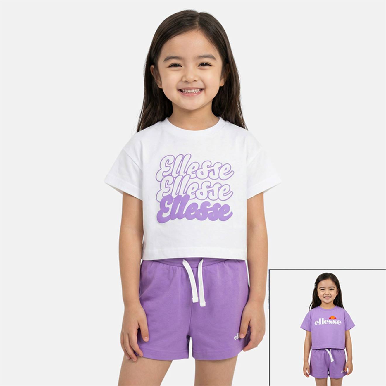 Pack De 2 T-shirts Et Short Fille Violet