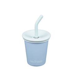 Puériculture-Repas-Vaisselle, coffret repas-Gobelet en inox 296 ml avec couvercle à paille