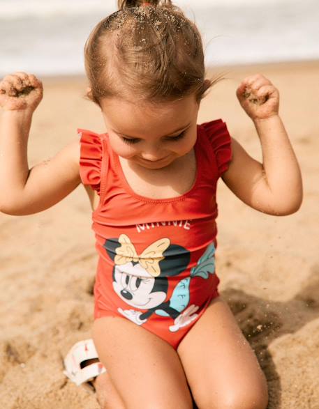 Bébé-Maillot de bain avec imprimé minnie et bretelles à volants