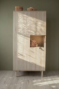 Armoire 3 portes et une niche sur pieds - décor bois hêtre cendré - opaline  - vertbaudet enfant