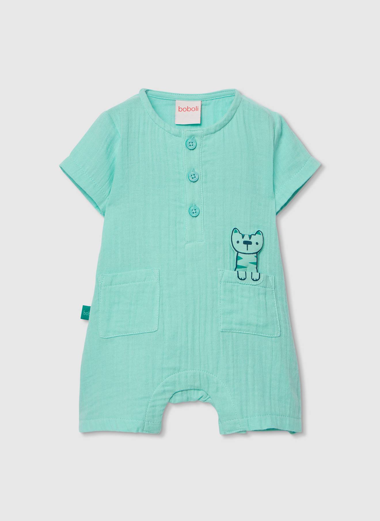 Grenouillère Bébé Coton Vert