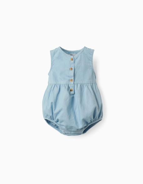 Bébé-Barboteuse en jean en coton sans manches