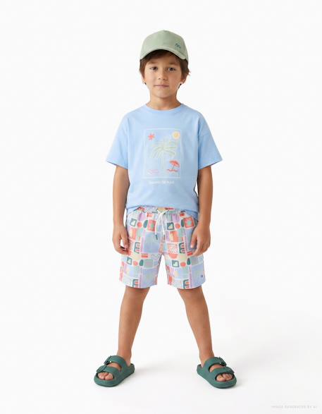 Garçon-Short de bain avec imprimé coloré et cordon de serrage