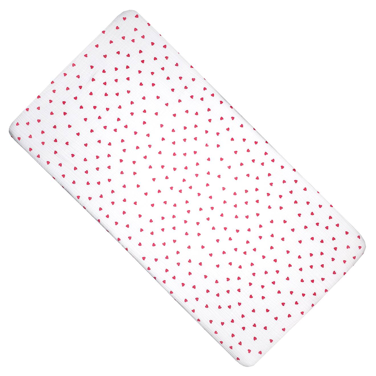 Drap Housse Berceau En Gaze De Coton Lovio Rouge