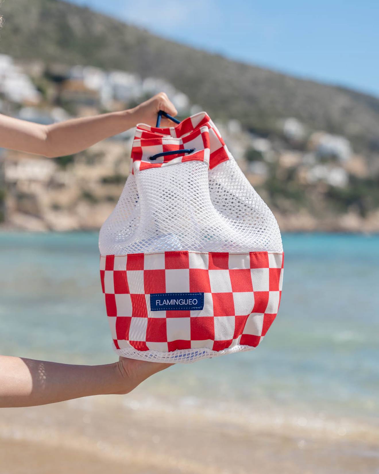 Sac De Plage Enfant Avec Filet Anti Sable Rouge