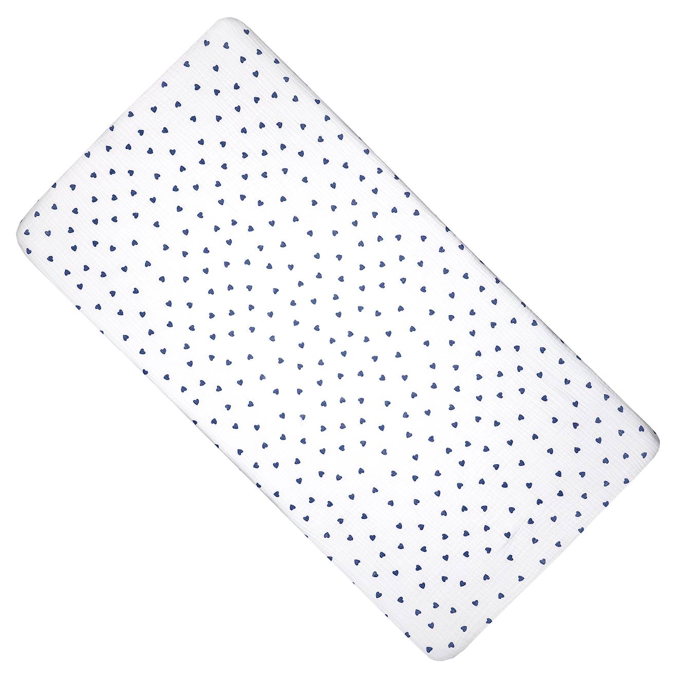 Drap Housse Berceau En Gaze De Coton Lovio Bleu