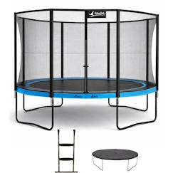 Jouet-Jeux de plein air-Trampoline ø 360cm + filet de sécurité + échelle + bâche - punchi 360 bleu