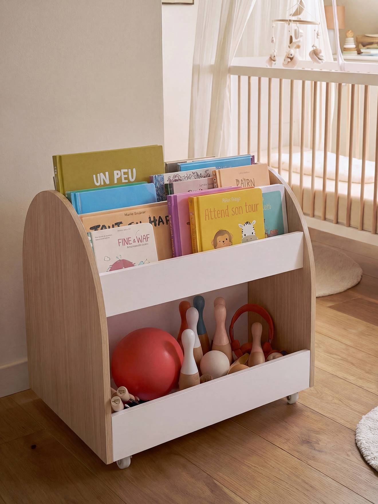 Rangement livres et jouets à roulettes YEL blanc Rangement livres et jouets à roulettes YEL blanc